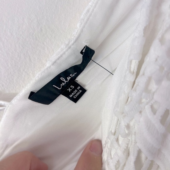 Lulus My Heart Is Yours White Lace-Up Crochet Two Piece Jumpsuit Size XS NWT - Picture 7 of 14